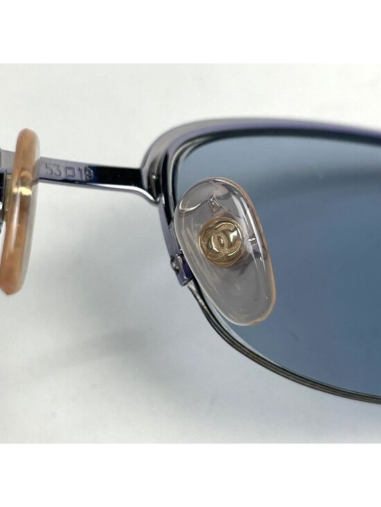 Chanel CC Logo Sunglasses Eyewear Metal Blue main image 4
